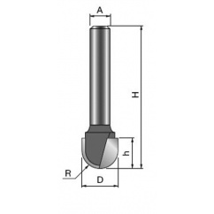 Halfrondgroeffrees R3.2 mm   S8mm