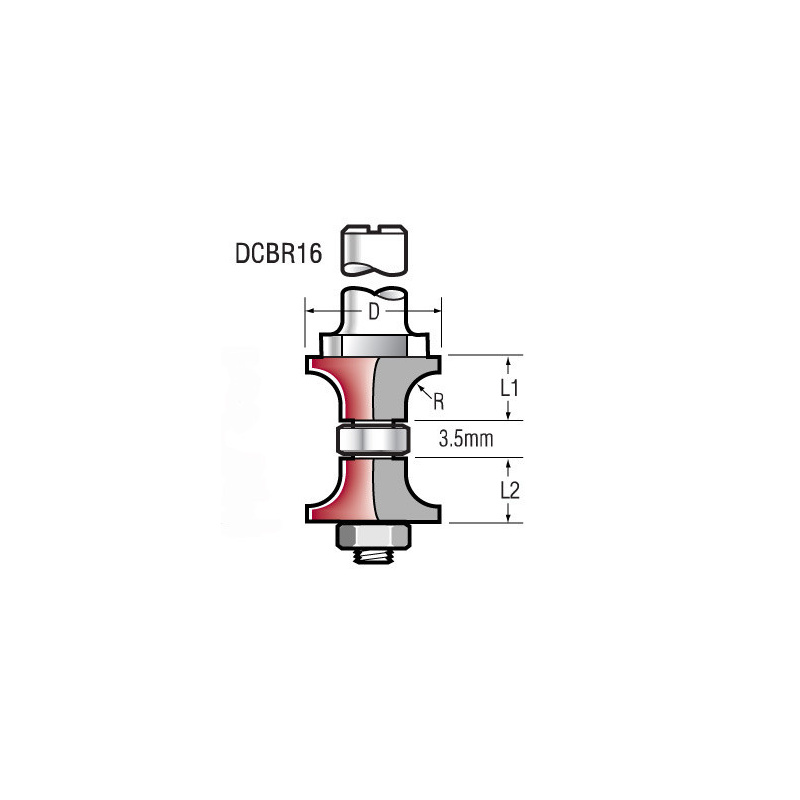 double rounding over bit  R3  S8mm | Titman Tools