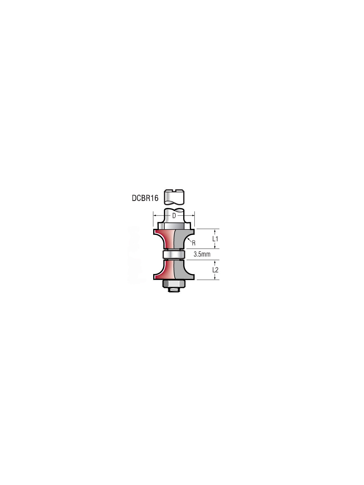 Titman Dubbele afrondfrees R3  S6mm | JVL-Europe