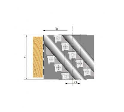 Helical planning and routing cutterhead 80mm  Bore 50mm | Stark
