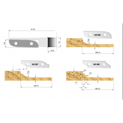 Panel raising set with three profiles  Bore 35mm