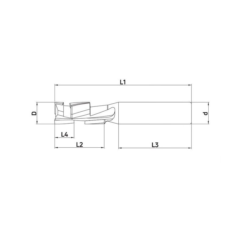 Wirutex PCD router cutter D8  S8mm Eco-Line Mini Z1+1 with HWM body | JVL-Europe