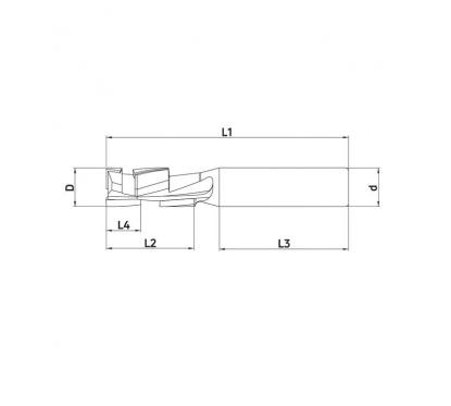 PCD router cutter D12 L45  S12mm Eco-Line Mini Z1+1 with HWM body | Wirutex