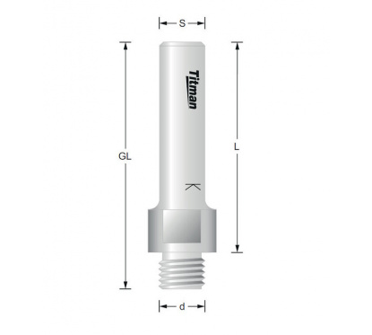 Titman Adapter External thread M10x1.5 to shank 8mm | JVL-Europe
