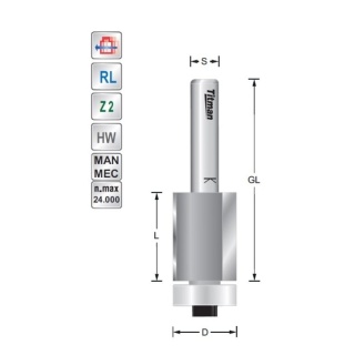 Trimmer  D18  S12mm negative axis angle | Titman Tools