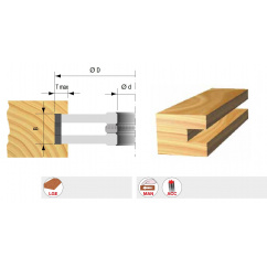 Verstelbare groeffrees 160 x 4-7.5  Asgat 35mm