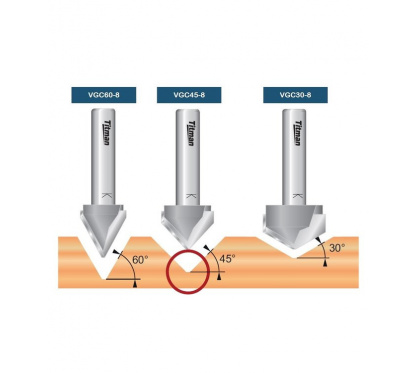 V-Groove cutter 67,5° S8mm | Titman Tools V-Groove cutter 67,5° S8mm | Titman Tools