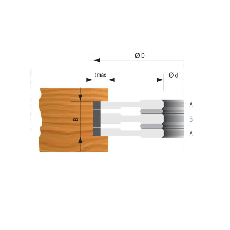 Verstelbare wisselmes groeffrees kop. TYPE A - 160 x 8-15mm  Asgat 35mm | Stark