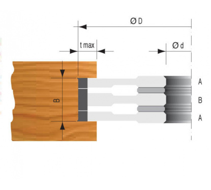 Adjustable groove cutterhead TYPE A - 160 x 8-15mm  Bore 40mm