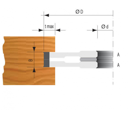 Adjustable groove cutterhead TYPE A - 160 x 8-15mm  Bore 50mm