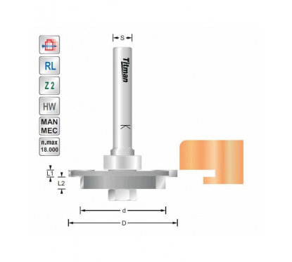 Dichtungsfräser mit anlauflager 46mm Dichtungsfräser mit anlauflager 46mm