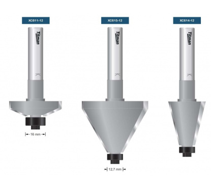 Bevel cutter 45°  S12mm  with bearing  for solid surface | Titman Tools