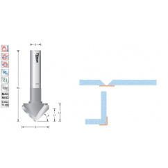 V-Groove cutter for solid surface