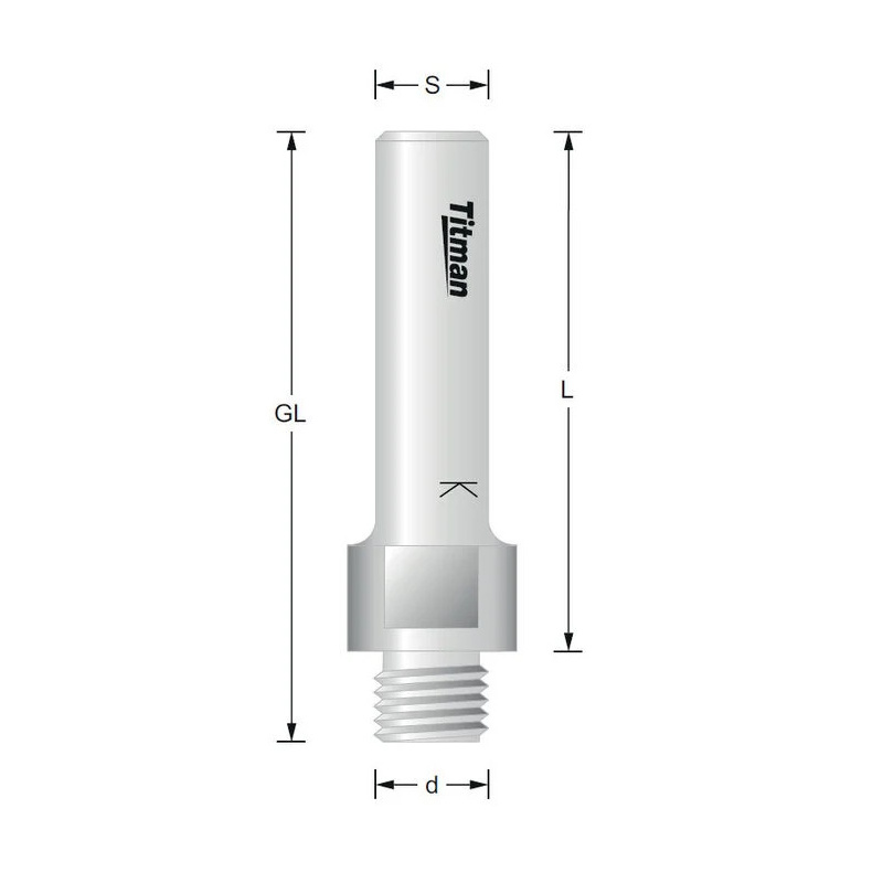 Titman Adapter External thread M12x1 to shank 12mm | JVL-Europe