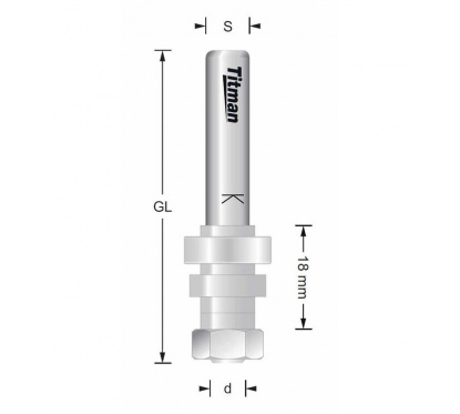Arbor for Groovers 6,35mm S8mm | Titman Tools Arbor for Groovers 6,35mm S8mm | Titman Tools
