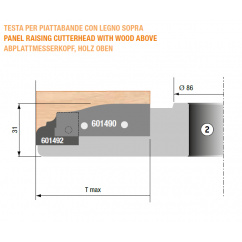 Panel raising cutterhead steel body (Bottom) bore 1-1/4 inch