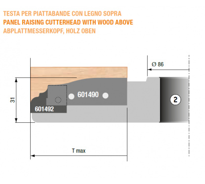 Profilplatten-Abplattfräser (Unten) Bohrung 31,75mm | Stark