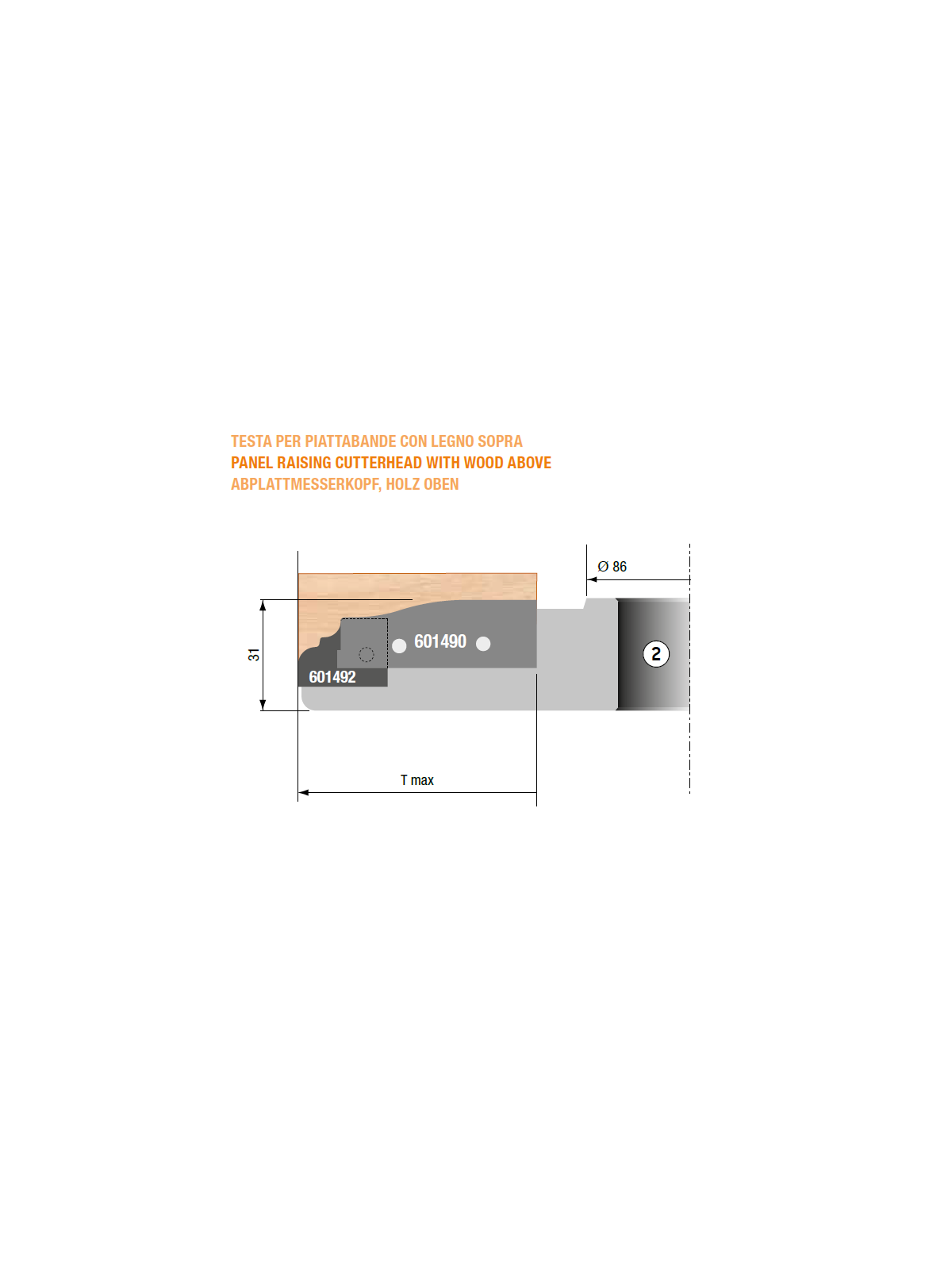 Stark Panel raising cutterhead steel body (Bottom) bore 1-1/4 inch | JVL-Europe