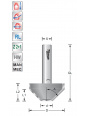 Titman Bevel cutter with center tip 15°  S8mm | JVL-Europe