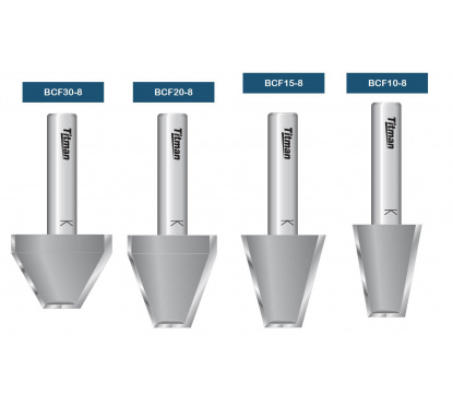 Bevel cutter with center tip 20°  S8mm | Titman Tools