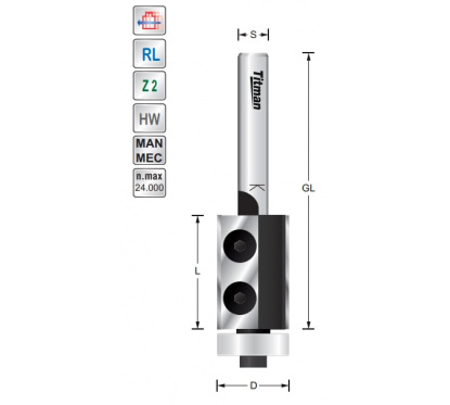 Titman Replacement tip trimmer D19 L60 S12mm | Titman Tools