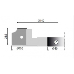 copia de Optional cutter no. 7 for TH20TM60 156X24,6X50 Z2