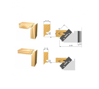 WP Gehrungsverleimfraeser 45 grad Bohrung 31,75mm ( 1-1/4 inch )