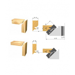 Wisselmes Verstek verlijmfrees 45 asgat 40mm