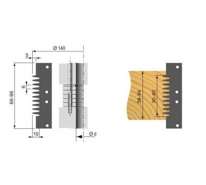 Verstellbarer Verleimprofilfräser (type 1) Bohrung 40mm