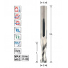 Spiral cutter Z2  Positive - Upcut  D6 L20 S6mm | Titman Tools