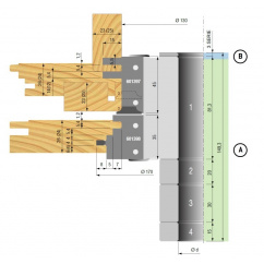 Cutterhead for door frames with HW knives  Bore 40 mm