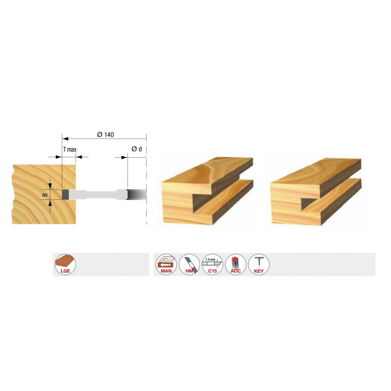 Stark Grooving cutterhead 140 x 6 Z4 V4 bore 30mm | JVL-Europe