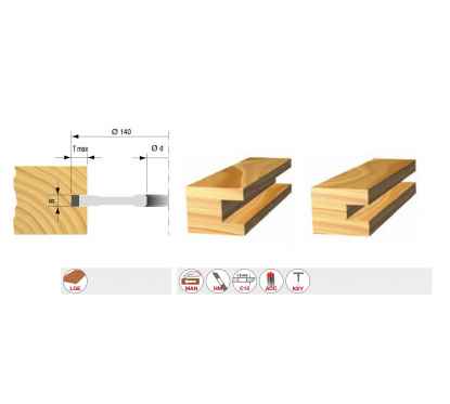 Grooving cutterhead 140x8 Z4 V4 bore 30mm