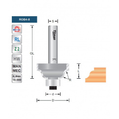 Profile cutter ROB63  D38,2 S8mm | Titman Tools