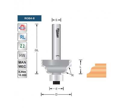 Profile cutter ROB63 D38,2 S8mm | Titman Tools Profile cutter ROB63 D38,2 S8mm | Titman Tools
