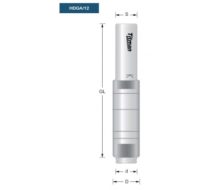 Titman Aufnahmedorn für Nutsäge HDG und ADG (Bohrung 12 mm) | JVL-Europe