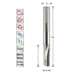 Titman Straight cutter for Plastics D12 L45 S12mm