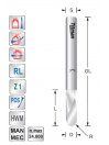 Ball nose Spiral cutter. D6 R3. L25  S6 mm Z1 Positive - Upcut | Titman Tools