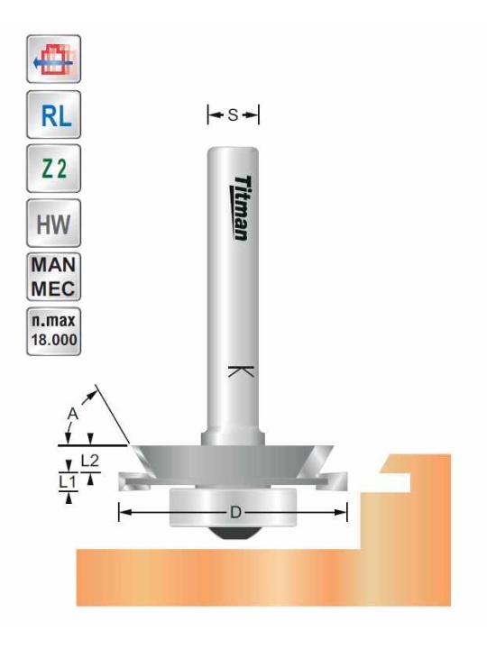 Titman Weather strip cutter D36   S8mm with bearing | JVL-Europe