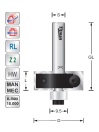 Replacement tip rebate cutter D57  S12mm with bearing | Titman Tools