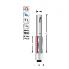 Trimmer D12.7 L38 S8mm  with double bearing