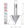 V-groeffrees / Graveerfrees 60°  S12mm | Titman Tools