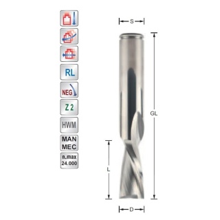 Spiral finishing cutter D3  S3mm downcut Z2 | Titman Tools