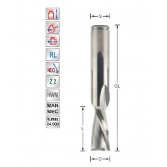 Spiral finishing cutter D10  S10mm downcut Z2 | Titman Tools