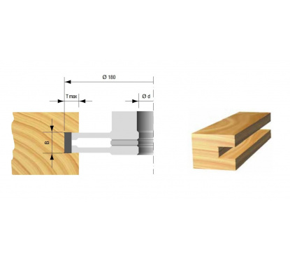 Stark adjustable groover with threaded bush  180 x 4-7.5 mm bore 35mm