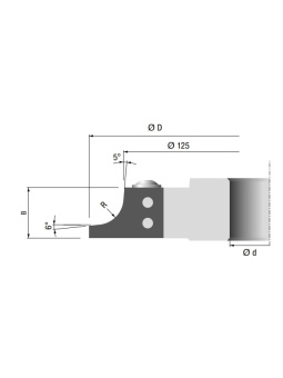 Wisselmes afrondfreeskop asgat 31,75mm (1-1/4 inch) (inclusief R3. 4. 5. 6. 8 en 10mm)