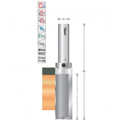 Profile guide cutter D19 L50 S12mm with bearing on shank