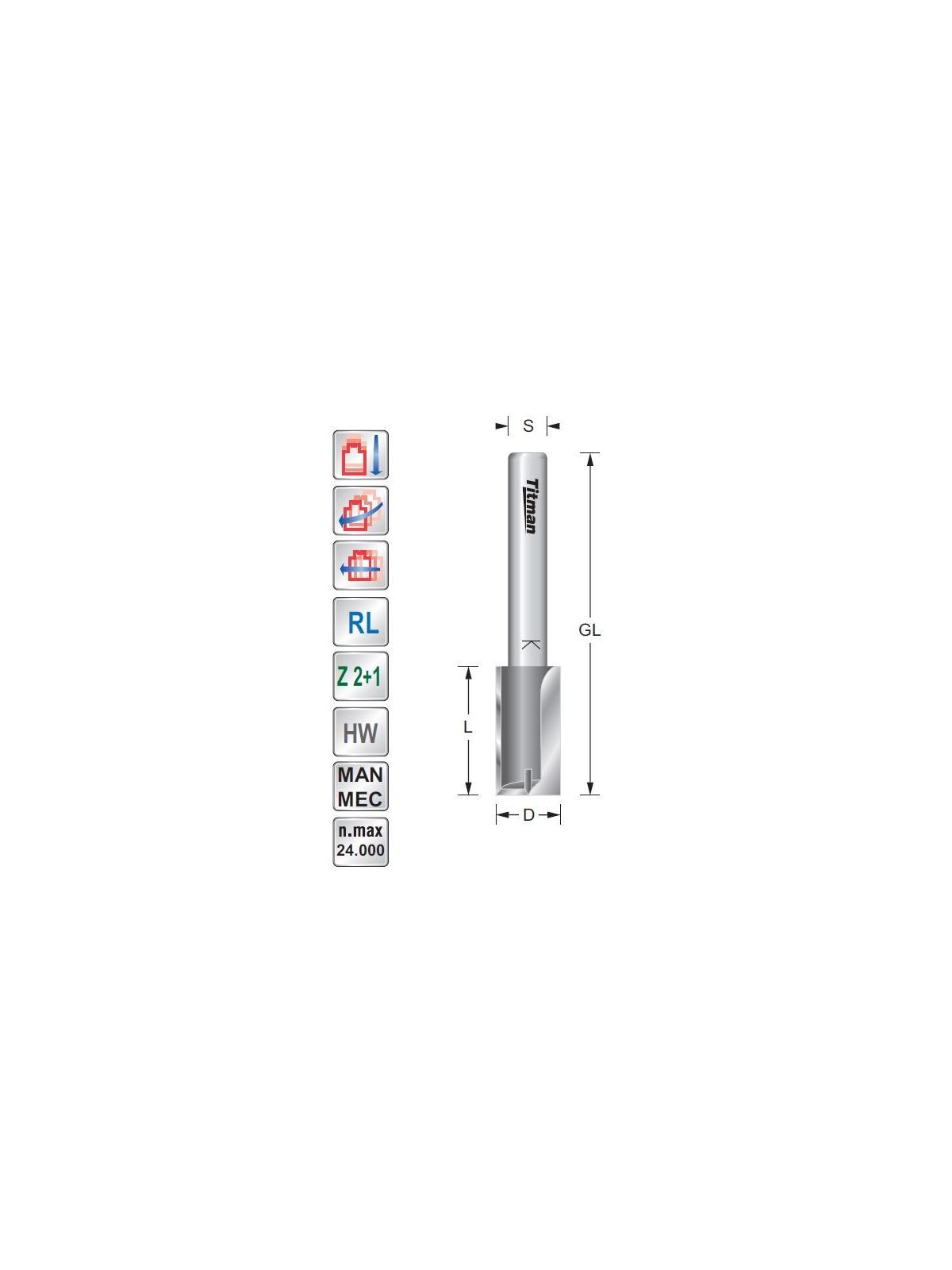 Titman Nutfräser  11mm  L20 S8mm lang | JVL-Europe