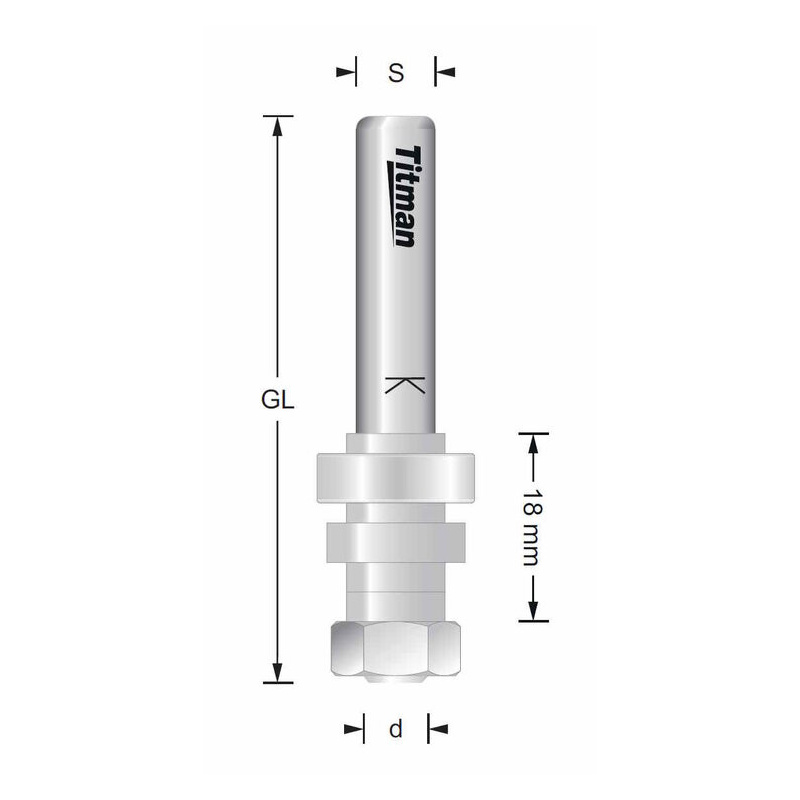 Opname voor schijffrezen 6,35mm L80 S8mm Titman | JVL-Europe