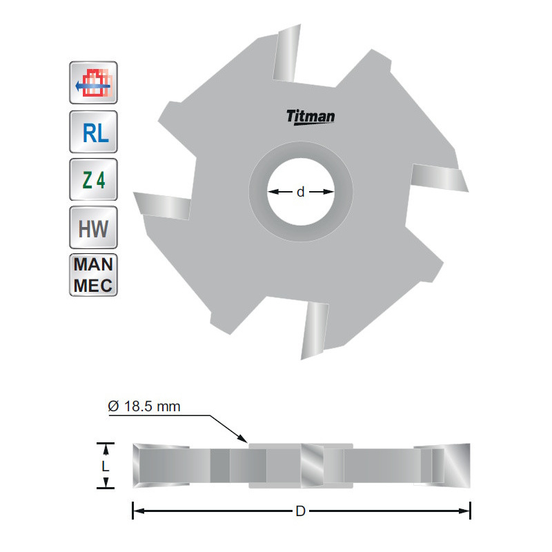 Groover D50 L6 with bore 12 mm | Titman Tools
